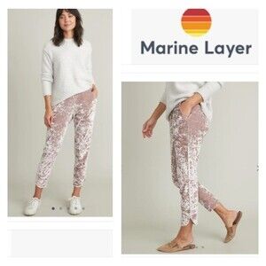 Marine Layer New With Tag  Allison Pant in Mauve Crushed Velour Size L
